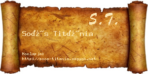 Soós Titánia névjegykártya